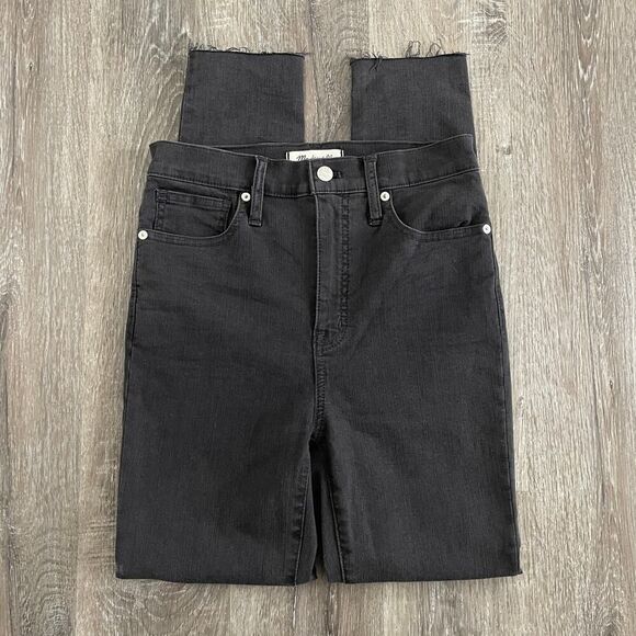NWT Madewell 11” High-Rise Skinny Jeans in Lunar Wash Black Grey - Size: 26 - Picture 5 of 10